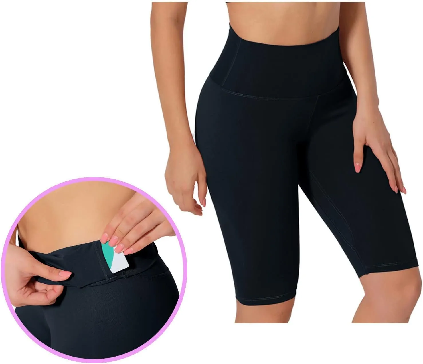 Medical Compression Leggings for Women Casual High Waist Seamless Stretchy Slim Yoga Cropped Leggings with Pockets