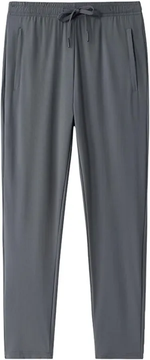 Men Ice Silk Fitness Running Stretch Yoga Pants Soft Elastic Waist Comfy Sweatpants Summer Quick-Drying Pants