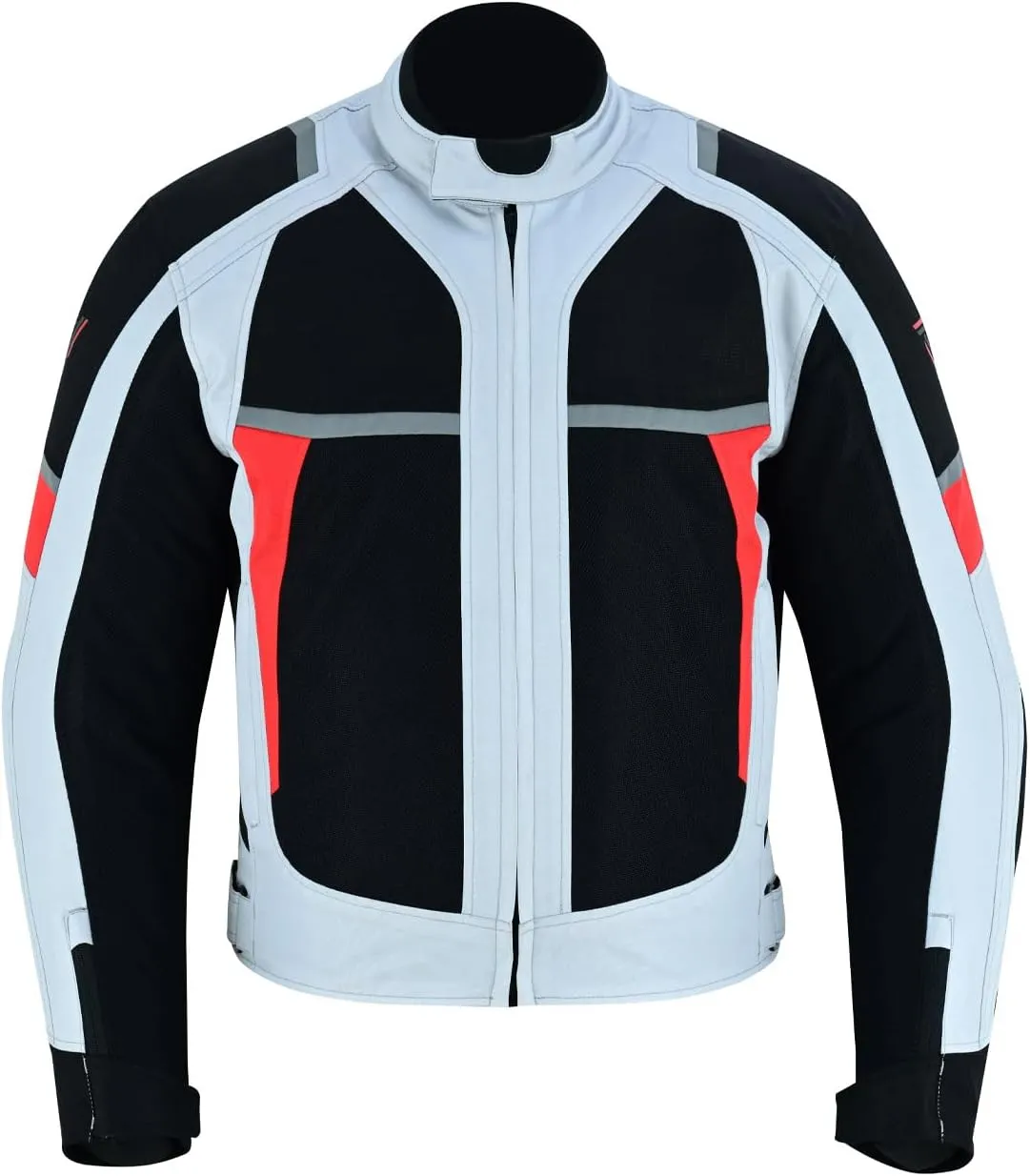 Men Stylish Black Red White Biker Motorbike Riding Windproof Motorcycle Jacket for Summer