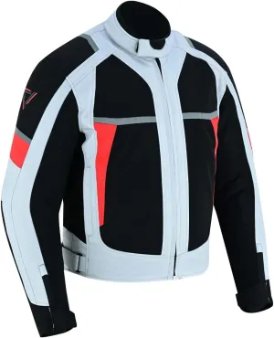 Men Stylish Black Red White Biker Motorbike Riding Windproof Motorcycle Jacket for Summer