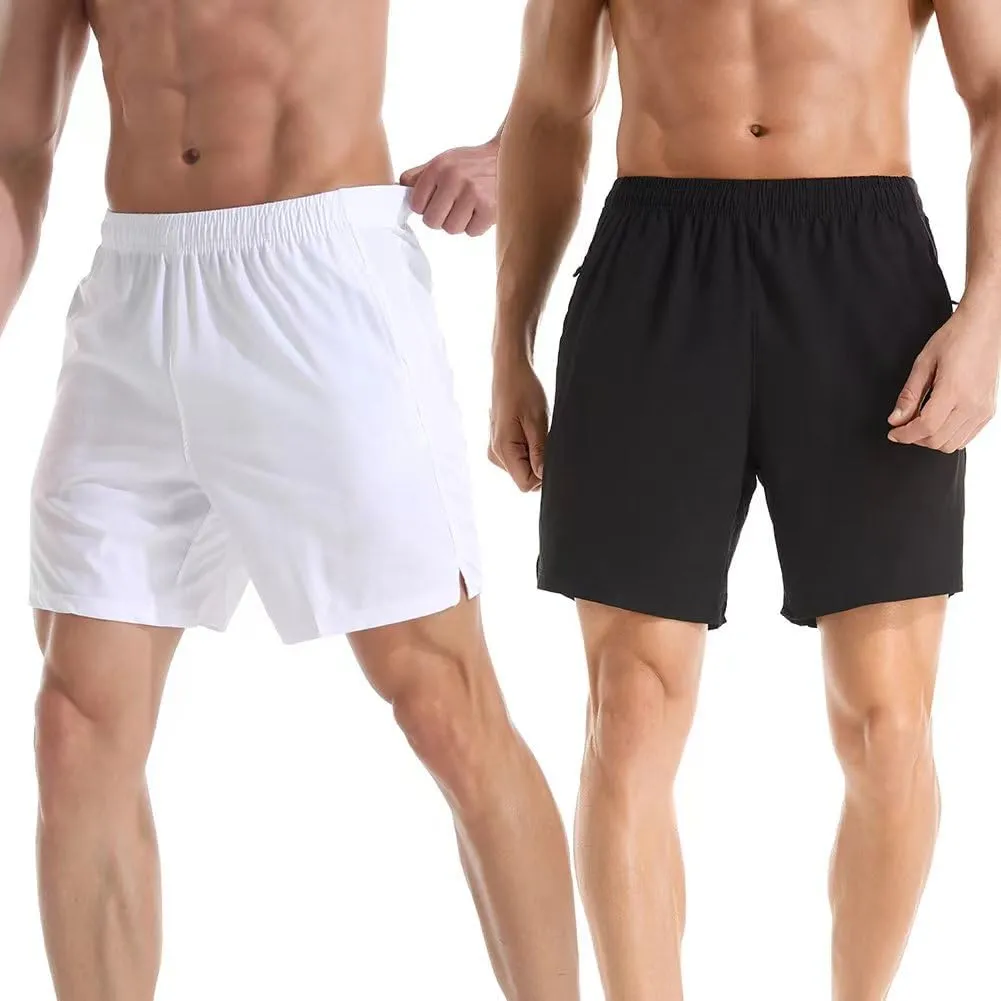 Men's 7" Athletic Running Shorts Lightweight Quick Dry Gym Workout Shorts with Zipper Pockets