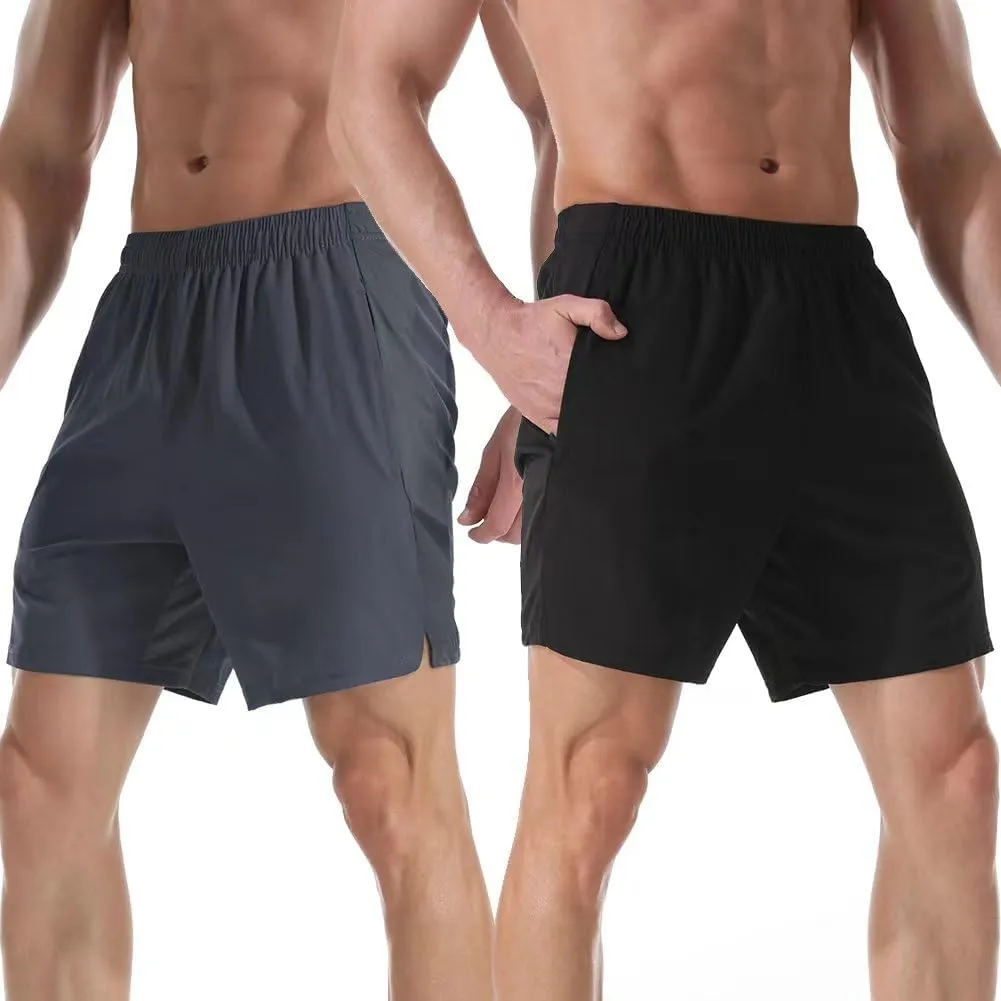 Men's 7" Athletic Running Shorts Lightweight Quick Dry Gym Workout Shorts with Zipper Pockets