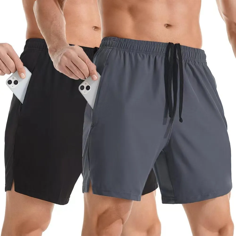 Men's 7" Athletic Running Shorts Lightweight Quick Dry Gym Workout Shorts with Zipper Pockets