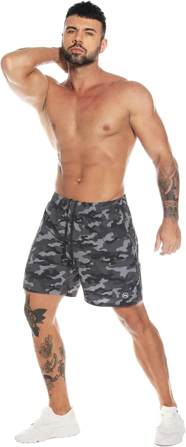 Men's Athletic Running Shorts Quick Dry Workout Shorts Lightweight Sports Gym Basketball Shorts Hiking