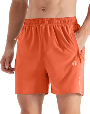 Mens Athletic Shorts -Running, Tennis Gym Workout Shorts for Men 5"/7"/9"- Comfort, Lightweight, 3 Zippered Pockets