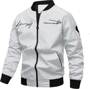 Men's Bomber Jacket Fashion Stylish Lightweight Windbreaker Casual Spring Fall Jackets for Men with Pockets