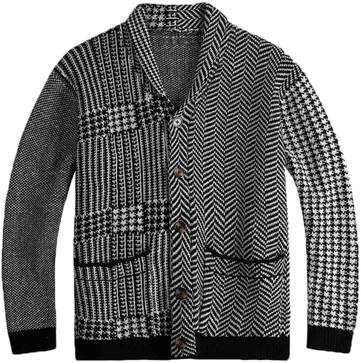 Mens Cardigan Sweaters with Buttons Men's Wool Blended Cardigan Sweaters Shawl Neck Button Down Cardigans with Pockets