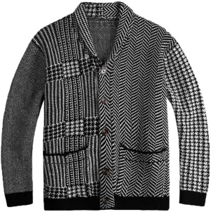 Mens Cardigan Sweaters with Buttons Men's Wool Blended Cardigan Sweaters Shawl Neck Button Down Cardigans with Pockets