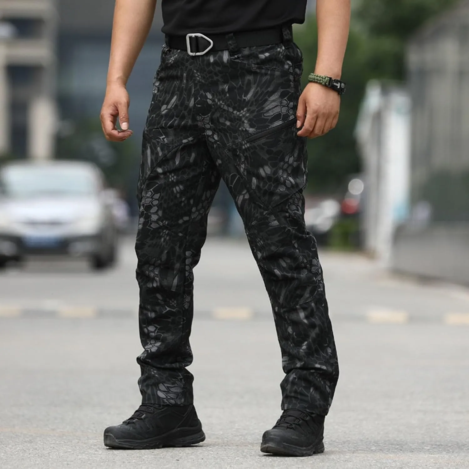 Mens Cargo Pants 2024 Tactical Pants Baggy Outdoor Waterproof Hiking Work Pants Stretch Multi Pockets Casual Overalls