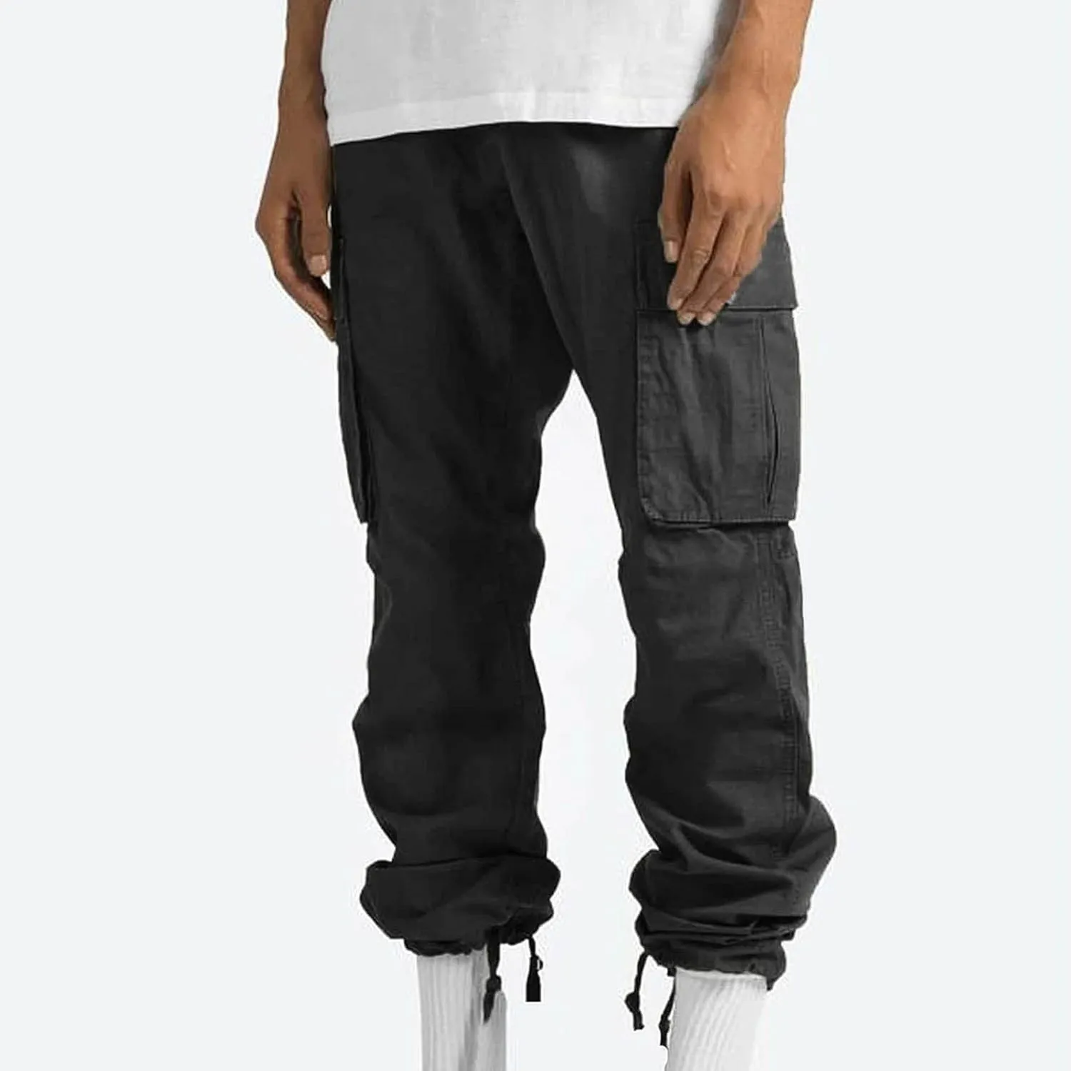 Mens Cargo Pants Casual Baggy Work Hiking Pants Relaxed Fit Summer Outdoor Workout Joggers with Multi Pockets