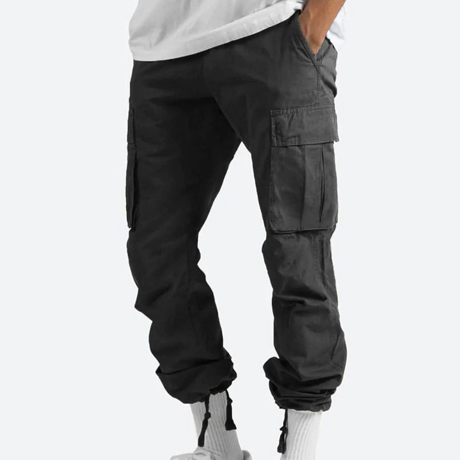 Mens Cargo Pants Casual Baggy Work Hiking Pants Relaxed Fit Summer Outdoor Workout Joggers with Multi Pockets