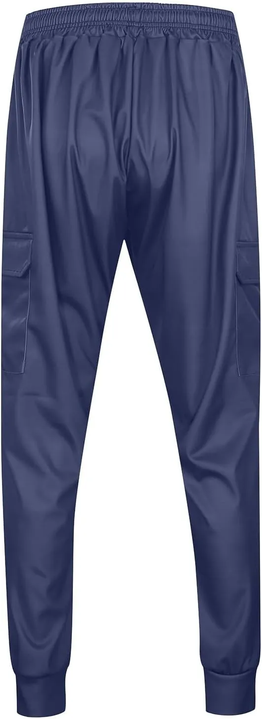 Mens Cargo Pants Relaxed Fit Elastic Waist Plus Size Tapered Lounge Sweatpants Casual Lightweight Athletic Jogging Trousers