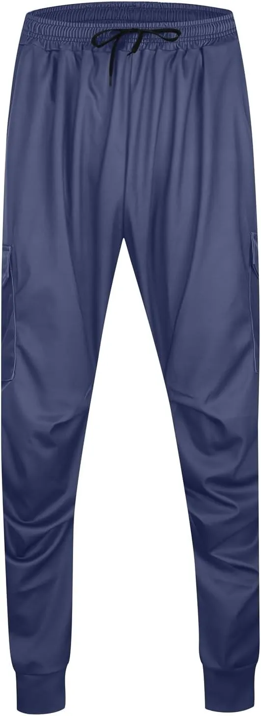 Mens Cargo Pants Relaxed Fit Elastic Waist Plus Size Tapered Lounge Sweatpants Casual Lightweight Athletic Jogging Trousers