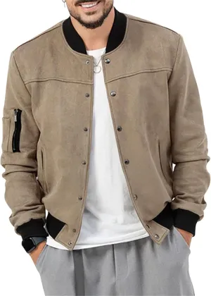 Mens Casual Long Sleeve Varsity Cardigan Jacket Suede Bomber Button Down Lightweight Baseball Letterman Jacket