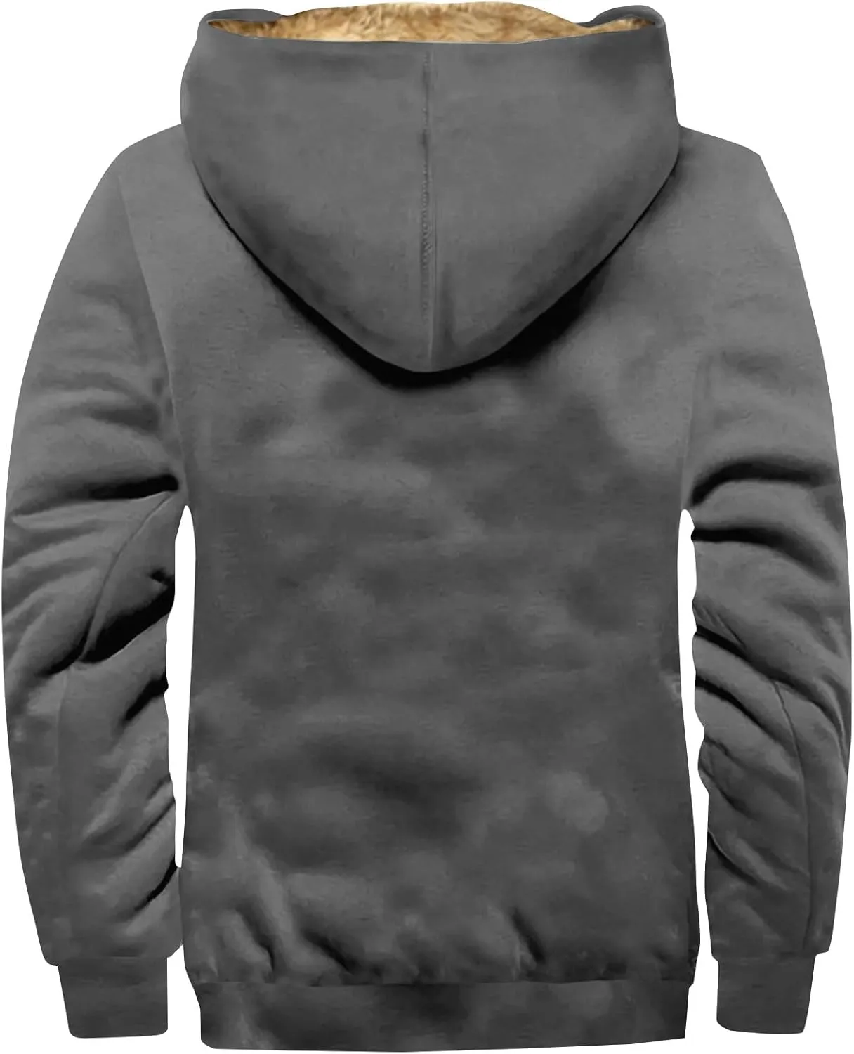 Men's Color Block Jacket Hoodies Winter Heavyweight Fleece Sherpa Lined Zipper Sweatshirt Jackets M-7XL