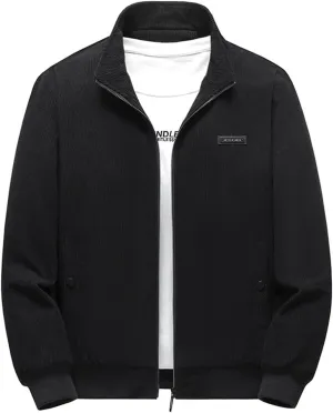 Men's Corduroy Bomber Jackets Zip Up Fleece Sherpa Lined Jacket Vintage Trucker Shackets Coat for Men with Pockets