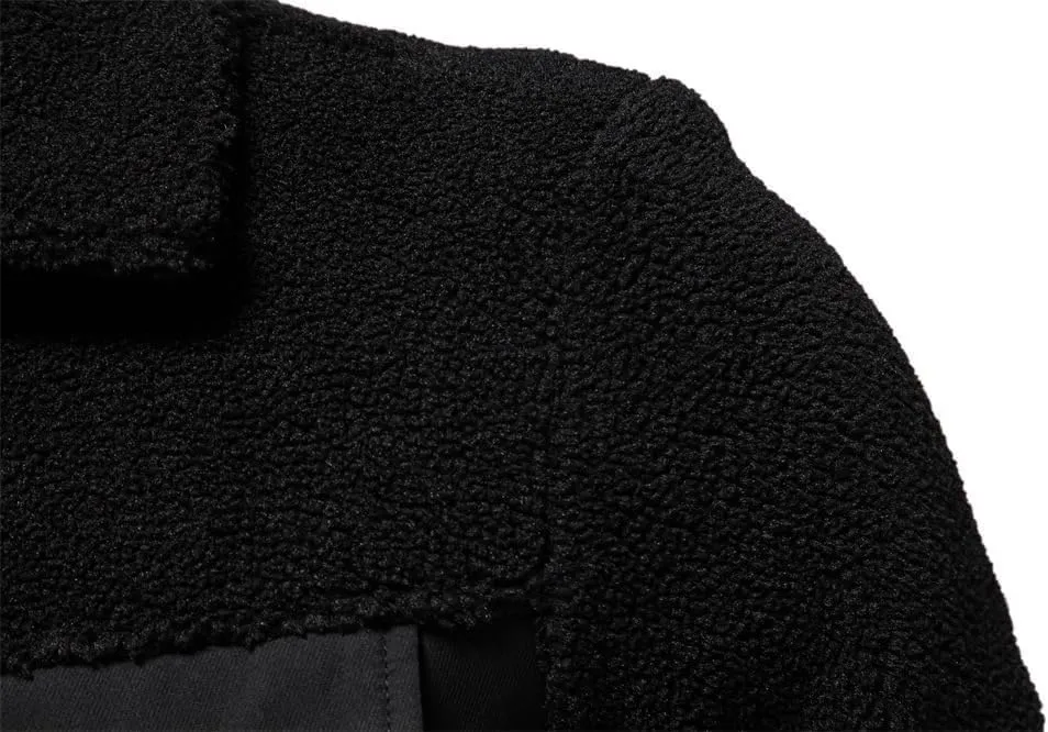 Men's Corduroy Trucker Jacket Sherpa-Lined Winter Casual Coat with Turn-Down Collar