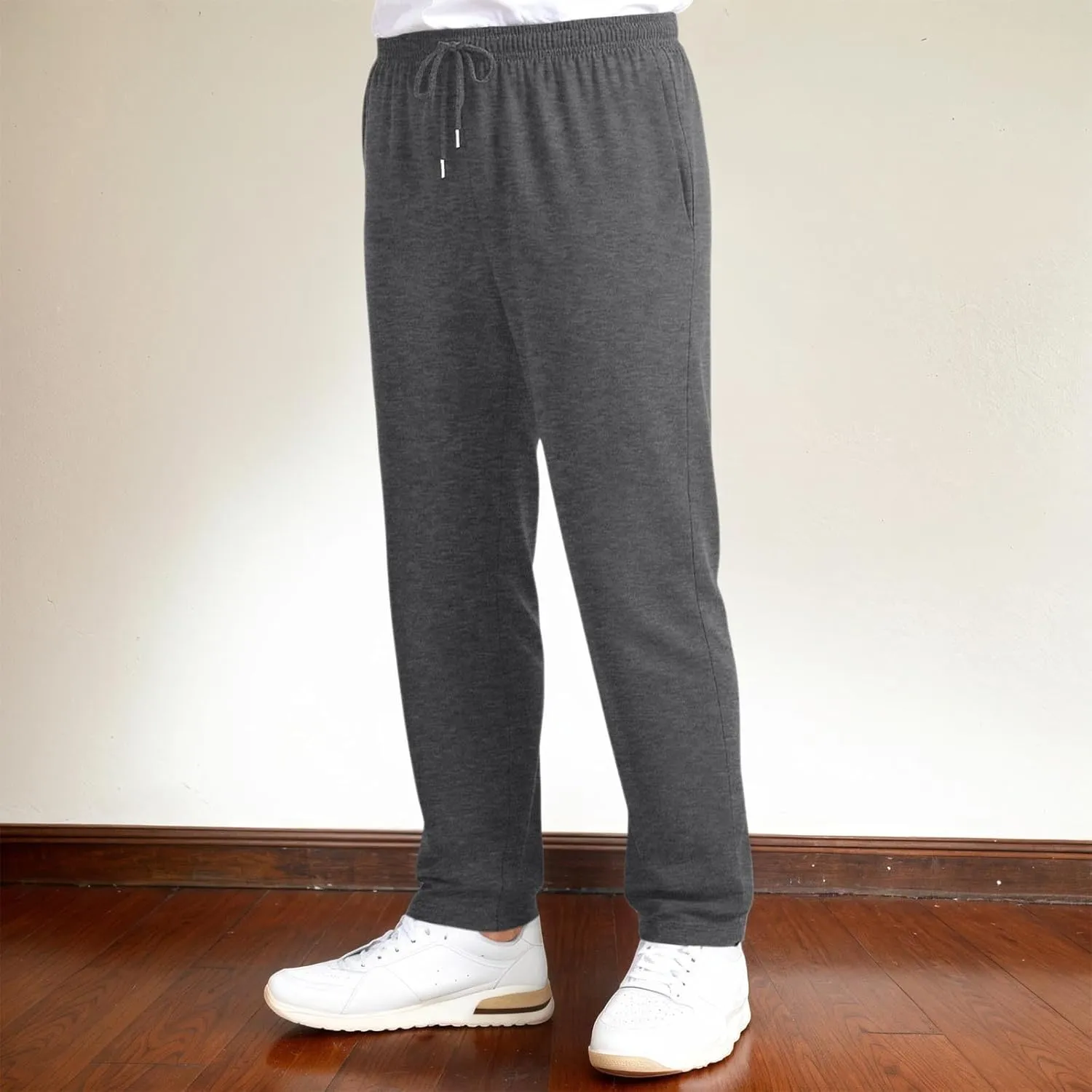 Men's Fit Pants Summer Elastic Waist Drawstring Pockets Trendy Casual Leisure Style Sport Comfy Fashion Trousers