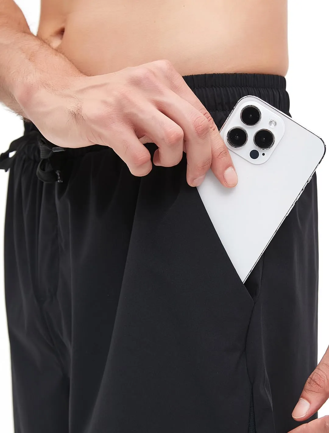 Men's Fitness Workout Shorts Quick-Dry Running Shorts with Pockets Basketball Training Shorts