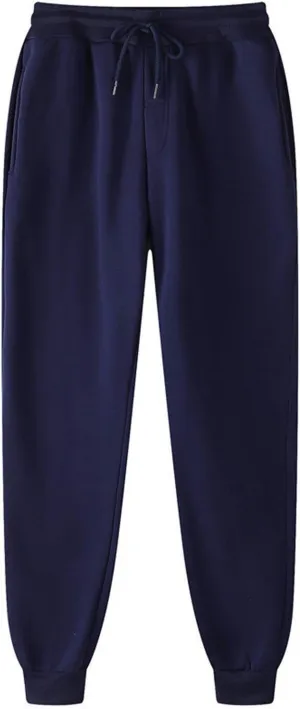 Men's Fleece Workout Sweatpants Drawstring Tapered Running Lounge Jogger Pants with Pockets Relaxed Athletic Pants