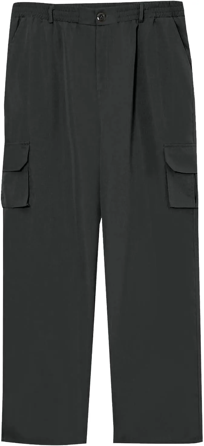 Men's Flex Ripstop Tactical Pants, Water Resistant Stretch Cargo Pants, Lightweight Hiking Work Pant with Multi Pockets