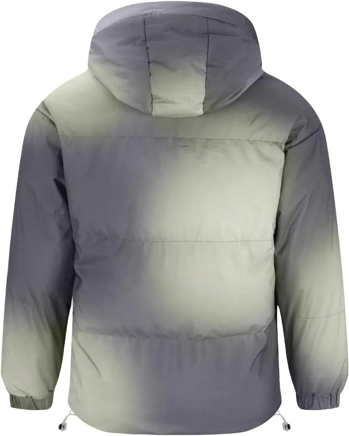Men's Gradient Hooded Puffer Jacket Winter Warm Down Bubble Coats