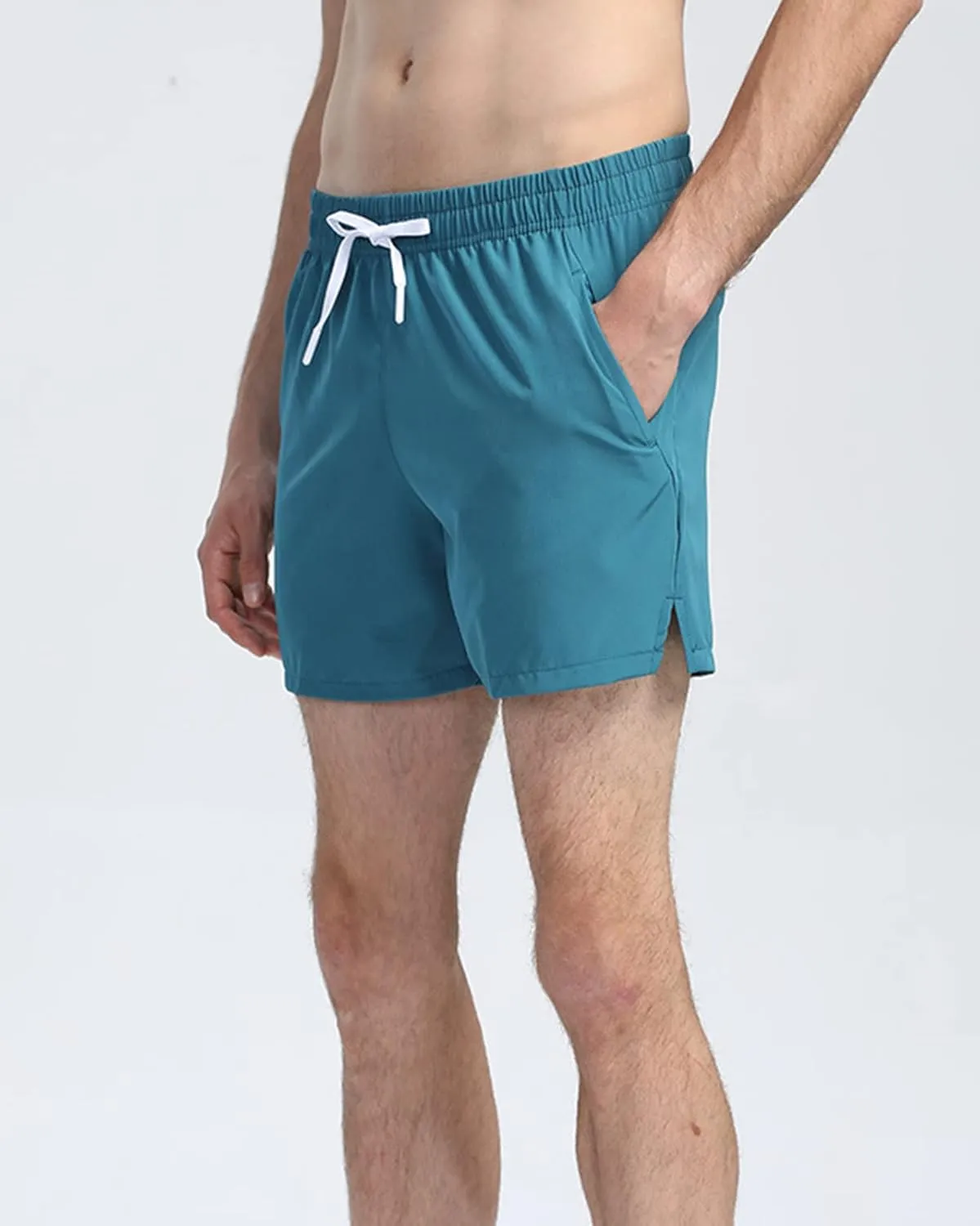 Men's Gym Workout Shorts Stretchy and Quick Dry Athletic Running Shorts with Phone Pocket