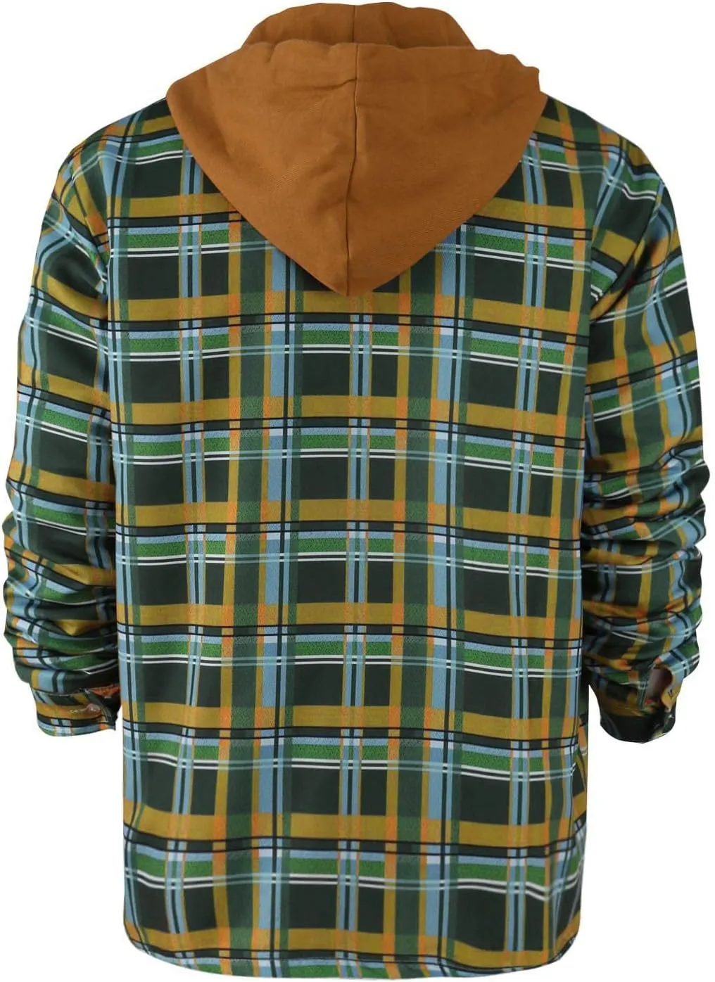 Men's Heavyweight Plaid Hoodie Jacket Zip Up Long Sleeve Fleece Sweatshirt Coat With Hood Fashion Stylish,M-5XL