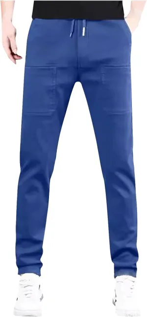 Men's Hiking Cargo Pants Summer High Stretch Multi-Pocket Durable Pants Straight Leg Lightweight Comfy-fit Trousers