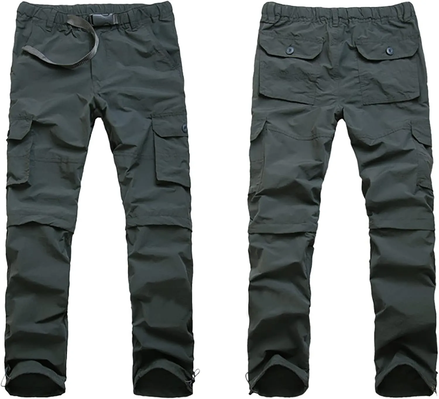Mens Hiking Pants Convertible Quick Dry Lightweight Zip Off Outdoor Fishing Travel Cargo Pants with Multi-Pockets
