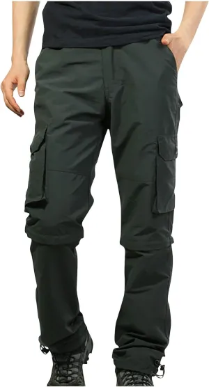 Mens Hiking Pants Convertible Quick Dry Lightweight Zip Off Outdoor Fishing Travel Cargo Pants with Multi-Pockets