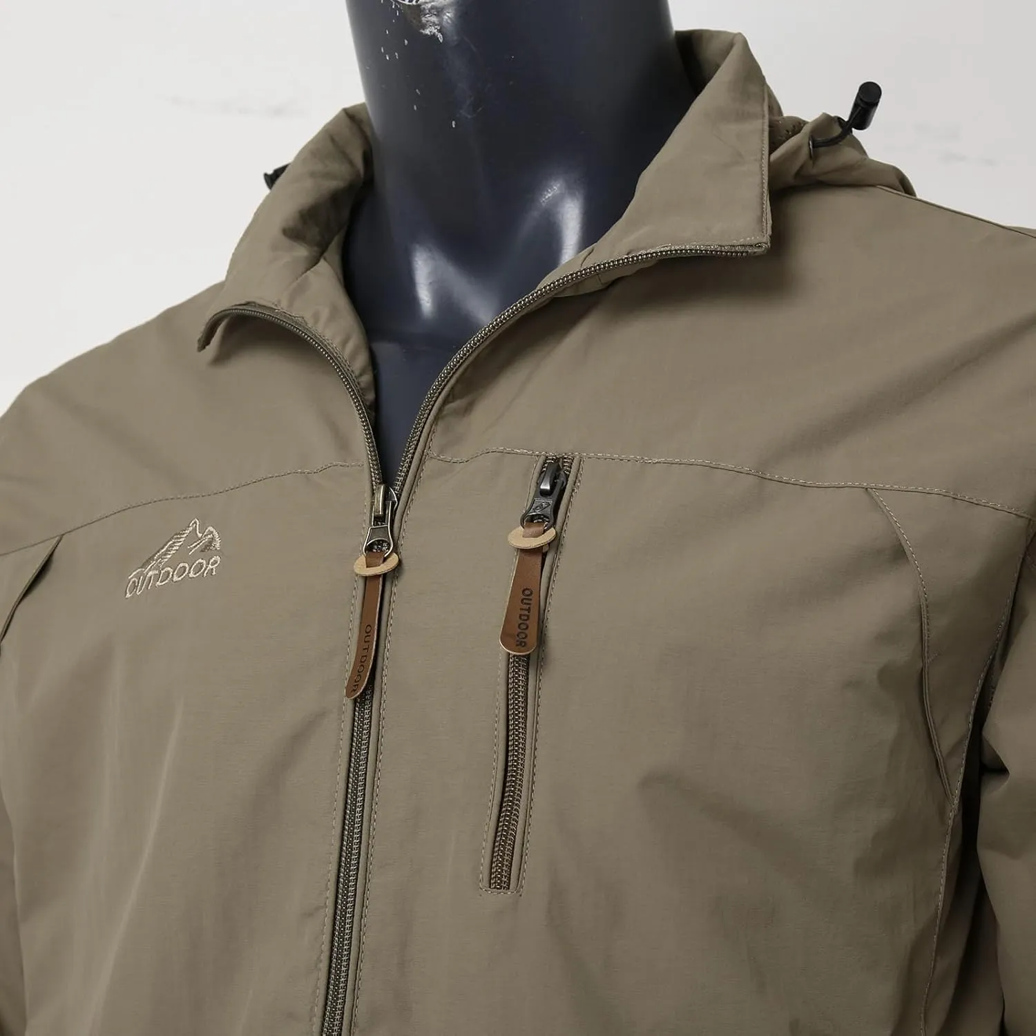 Mens Hooded Outdoor Jacket Long Sleeve Zipper Cargo Jeckets Multi Pocket Overcoat Windbreaker Winter Warm Trench Coat