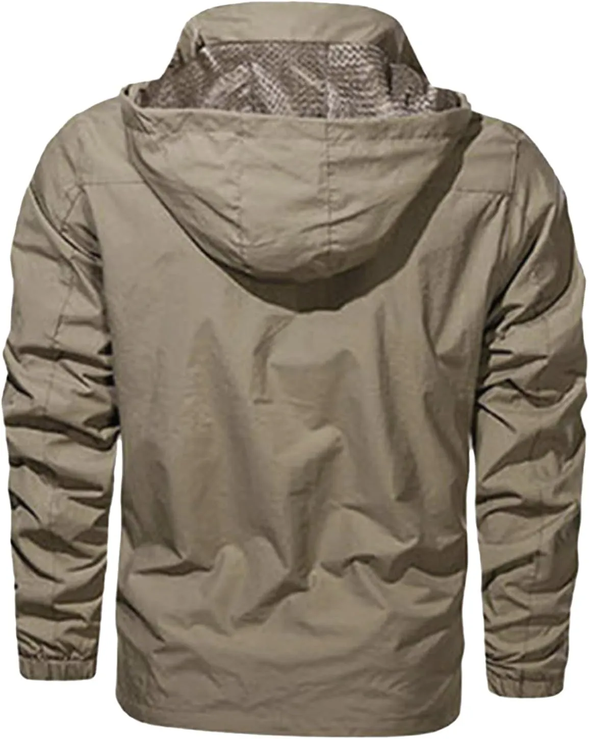 Mens Hooded Outdoor Jacket Long Sleeve Zipper Cargo Jeckets Multi Pocket Overcoat Windbreaker Winter Warm Trench Coat