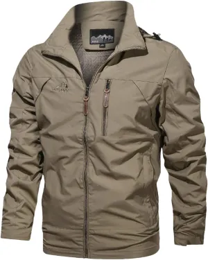 Mens Hooded Outdoor Jacket Long Sleeve Zipper Cargo Jeckets Multi Pocket Overcoat Windbreaker Winter Warm Trench Coat