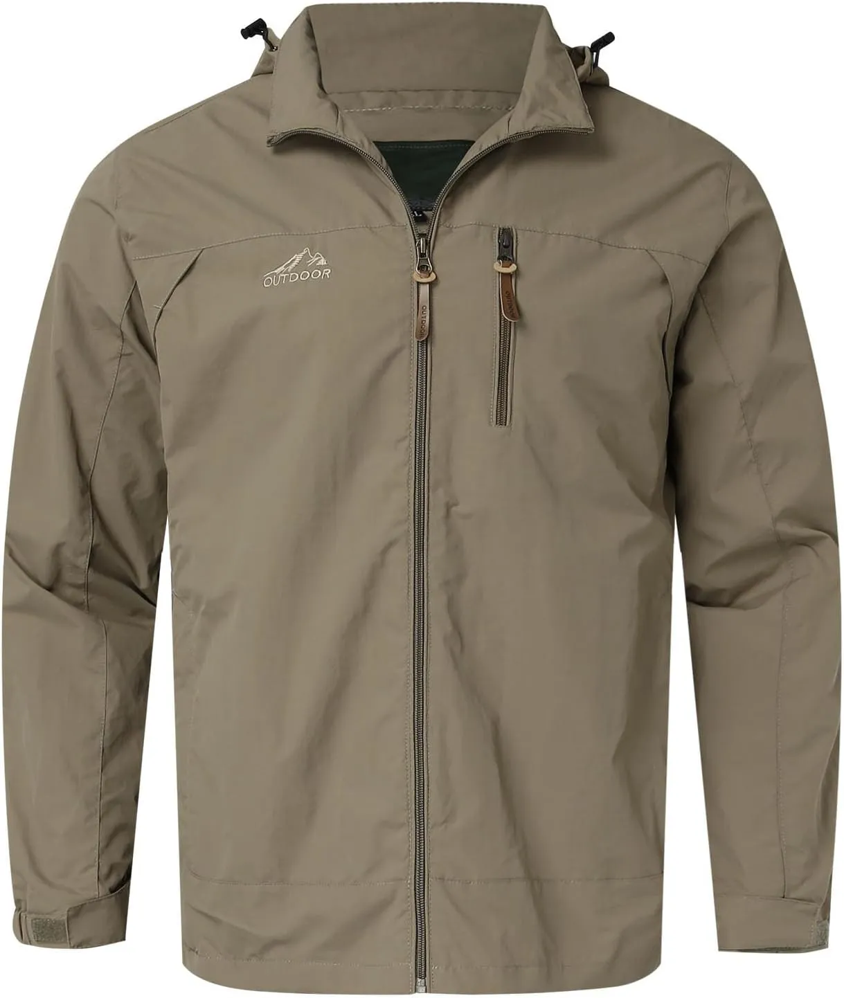 Mens Hooded Outdoor Jacket Long Sleeve Zipper Cargo Jeckets Multi Pocket Overcoat Windbreaker Winter Warm Trench Coat