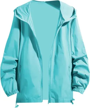 Men's Hoodie Jacket Thin Lightweight Rain Jacket Windproof Fall Casual UV Sun Protection Travel Sportswear