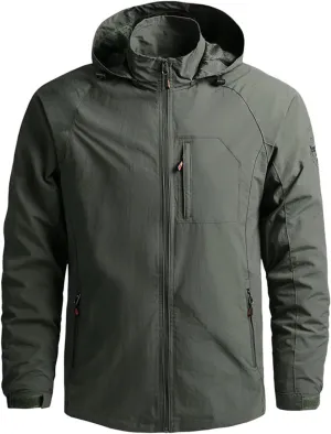 Men's Jackets Lightweight Rain Jacket Windbreaker Shell Raincoat With Hood For Golf Hiking Travel, M-7XL