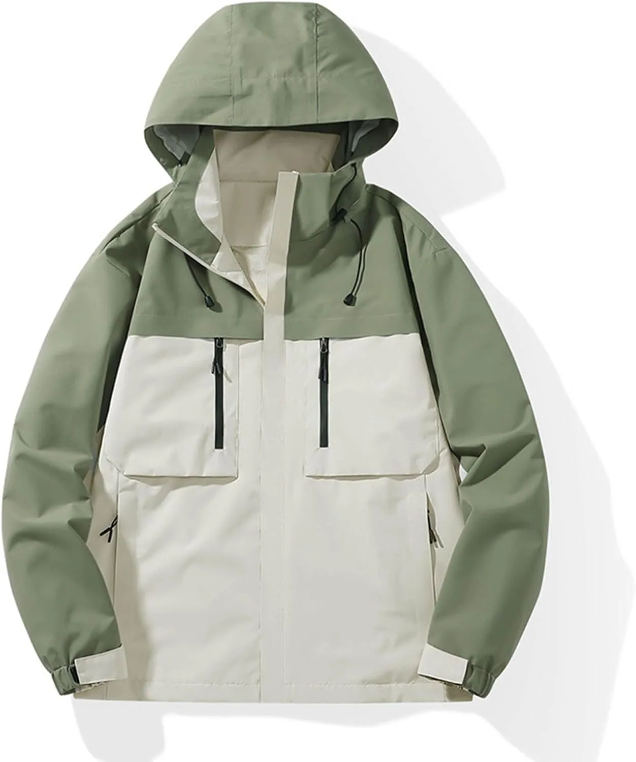 Men's Lightweight Hooded Rain Jacket, Waterproof Windproof Raincoat, Hiking Outdoor Jackets, Fall Fashion Rain Coat