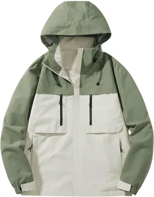 Men's Lightweight Hooded Rain Jacket, Waterproof Windproof Raincoat, Hiking Outdoor Jackets, Fall Fashion Rain Coat
