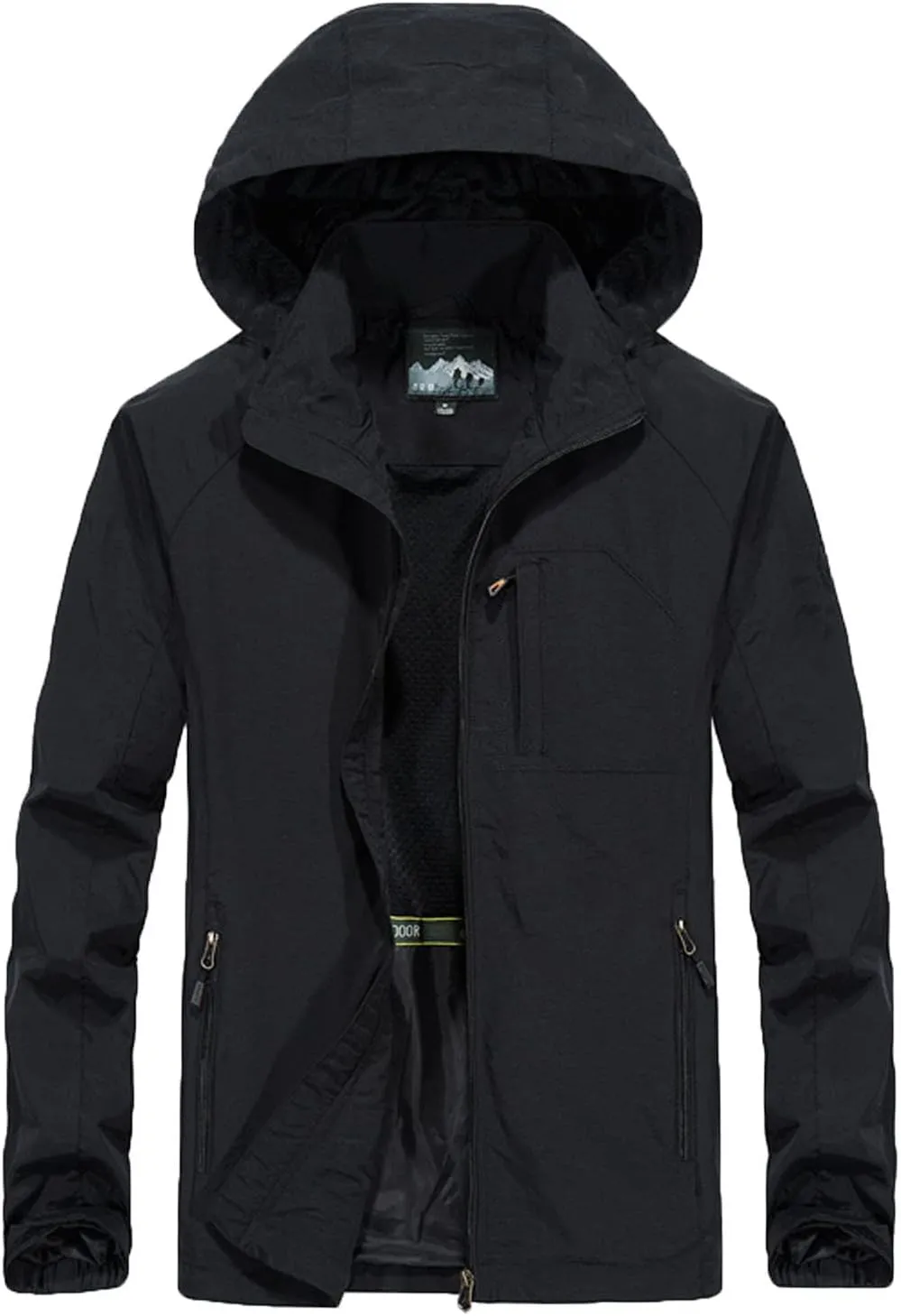 Men's Lightweight Waterproof Rain Jacket Hooded Outdoor Raincoat Hiking Windbreakers Jacket Casual Sportswear Hoodies