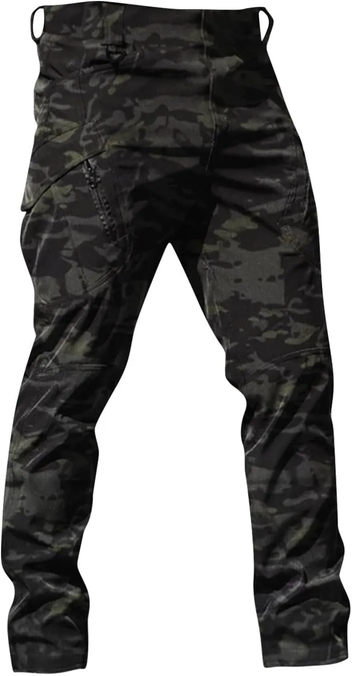 Men's Military Cargo Tactical Pants 2025 Ripstop Stretch Relaxed Fit Trousers Outdoor Hiking Pants with Multi Pockets