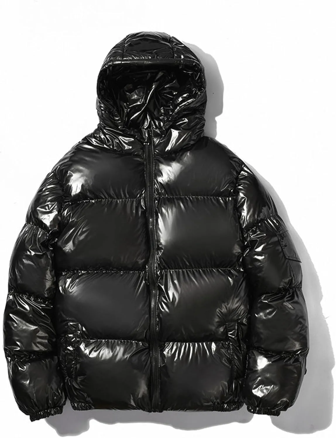 Men's Puffer Jackets Hooded Warm Winter Coats Bubble Puffy Down Jacket Full Zip Thicken Parka Water Resistant Outerwear
