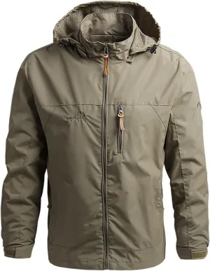 Mens Rain Jacket Zip Jacket With Hood Lightweight Windbreaker Waterproof Raincoat Outdoor Sportswear,M-5XL