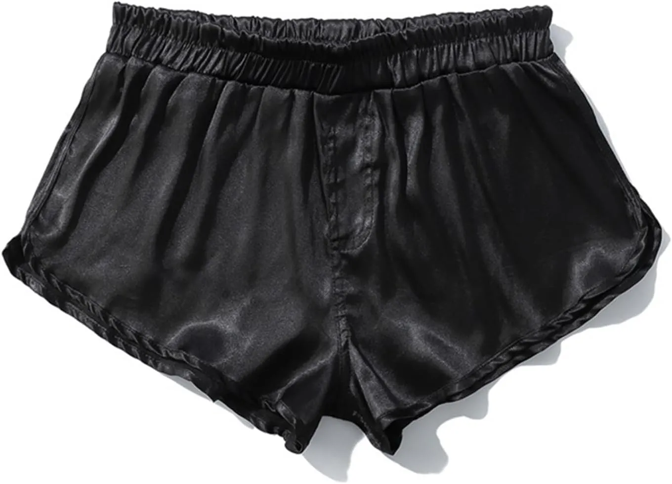 Men's Satin Side Split Running Shorts Elastic Waistband Quick Dry Gym Athletic Jogging Shorts
