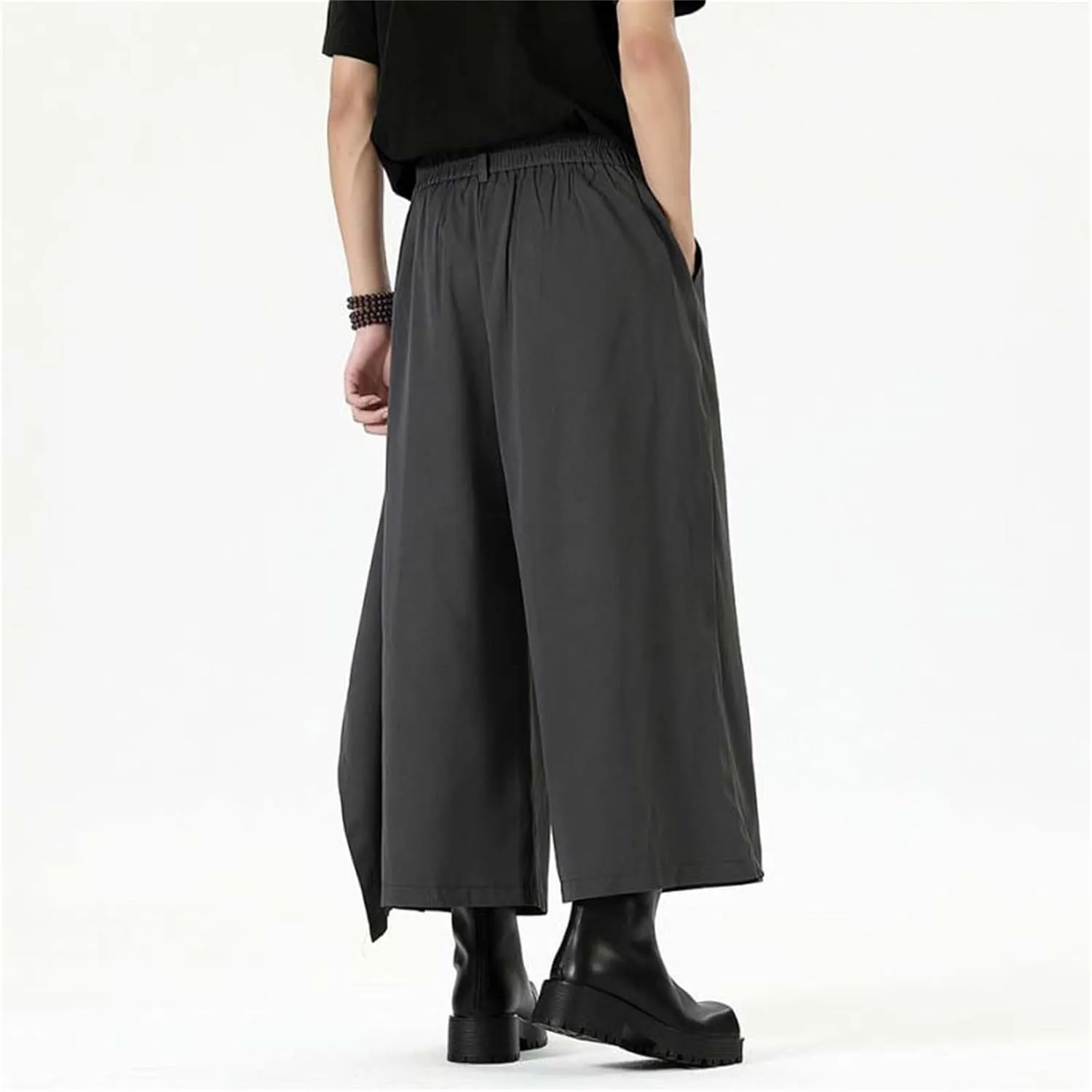 Men's Skirt Pants Lightweight Loose Harem Harajuku Kimono Trousers Casual Wide Leg Baggy Slacks High Waisted Plus Size Pants