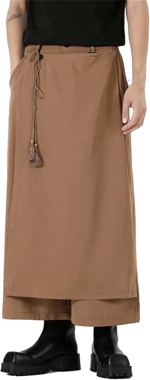 Men's Skirt Pants Lightweight Loose Harem Harajuku Kimono Trousers Casual Wide Leg Baggy Slacks High Waisted Plus Size Pants