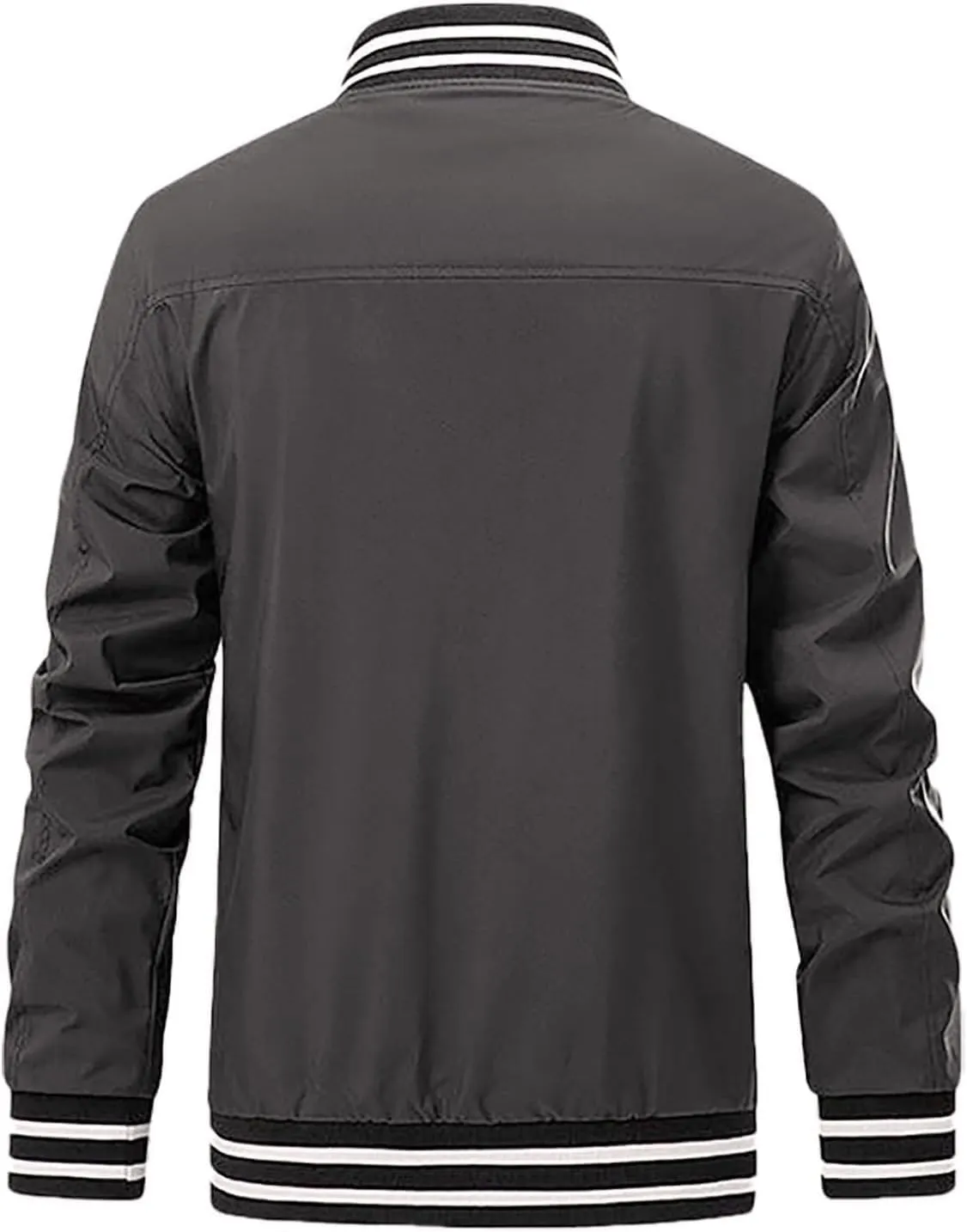 Men’s Slim Fit Standard Bomber Jackets Lightweight Softshell Flight Windbreakers Jacket Coat for Business Solid Color