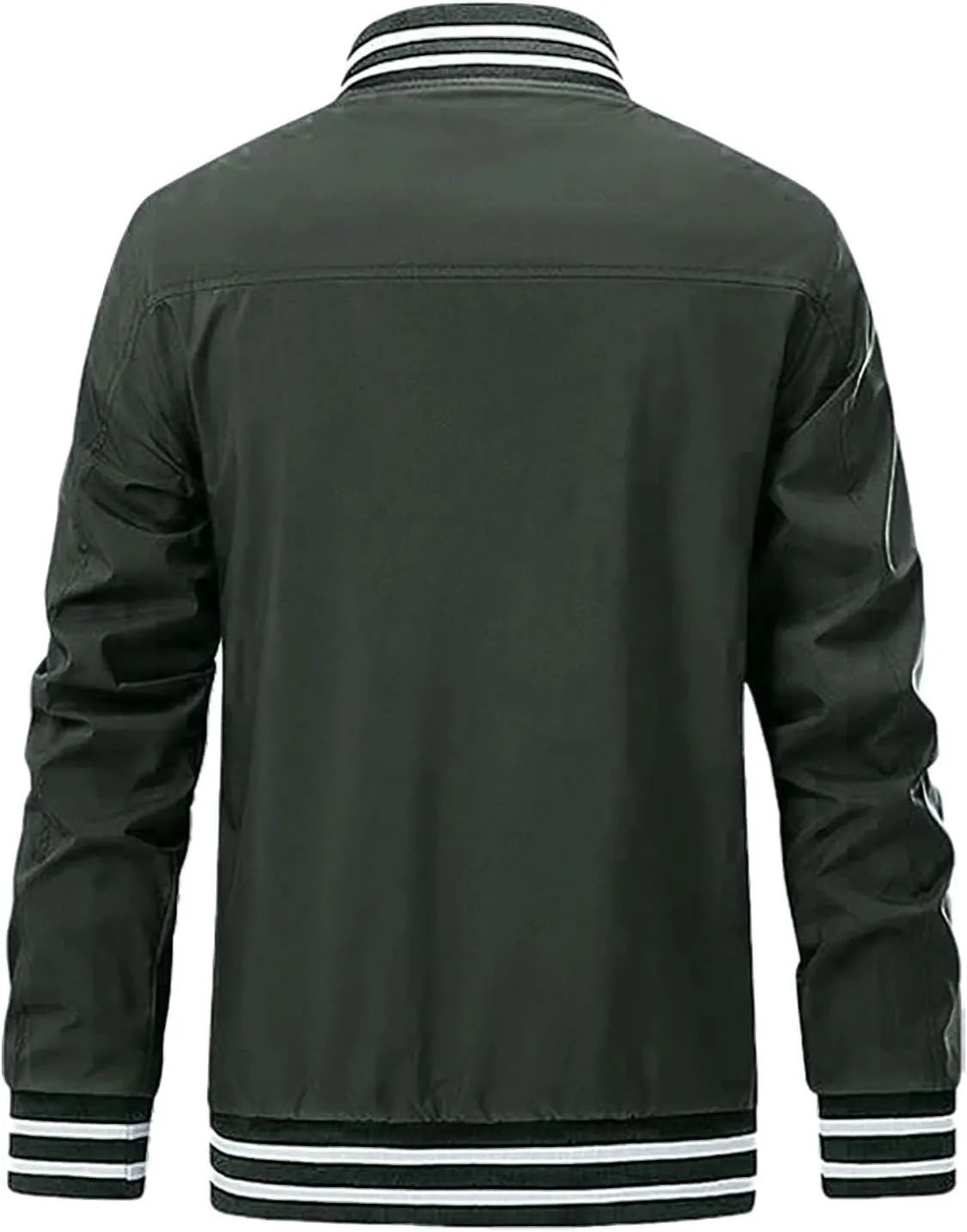 Men’s Slim Fit Standard Bomber Jackets Lightweight Softshell Flight Windbreakers Jacket Coat for Business Solid Color