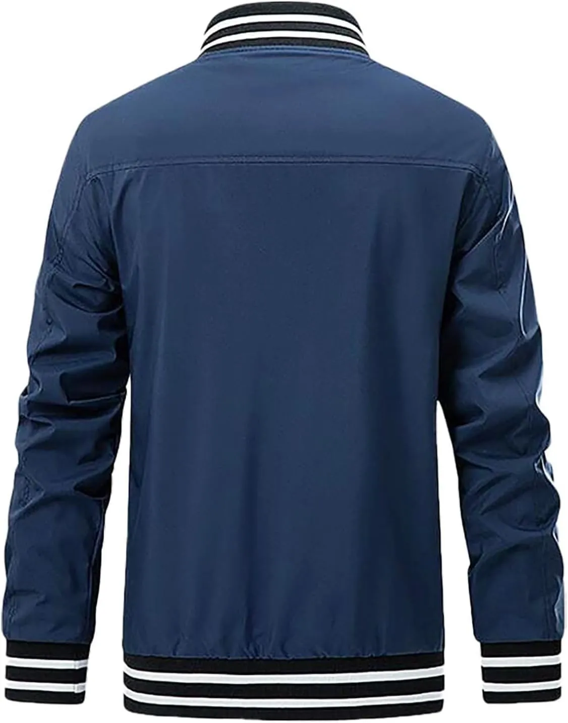 Men’s Slim Fit Standard Bomber Jackets Lightweight Softshell Flight Windbreakers Jacket Coat for Business Solid Color