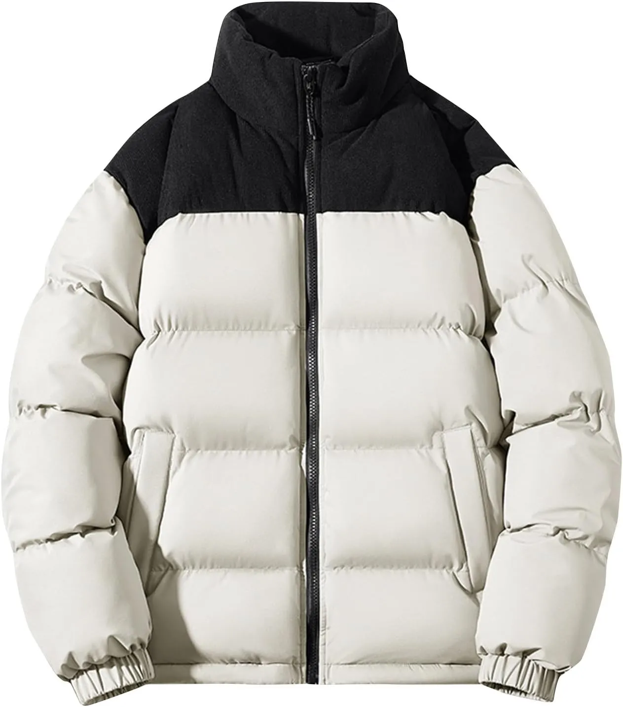 Men's Stand Collar Puffer Jacket Winter Warm Down Coat